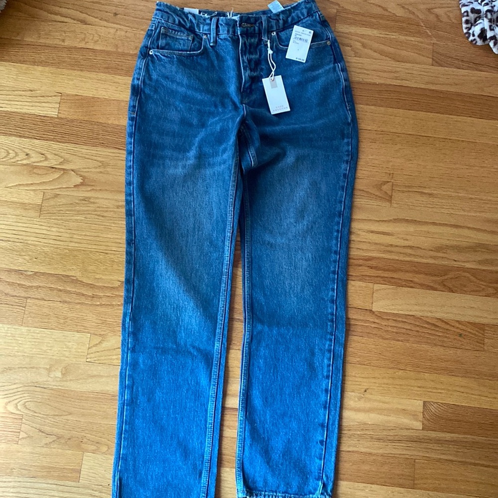 NWT Good American Good Waist Medium Wash Jeans